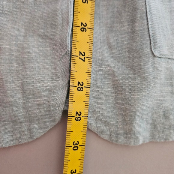 Tahari Belted Linen Vest Light Blue Women's XL Coastal Minimalist Casual Capsule - Picture 7 of 8